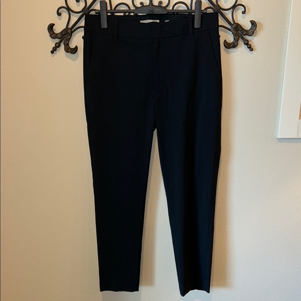 VINCE WOOL BLEND TAPERED LEG TROUSER BLACK PANTS SIZE 10